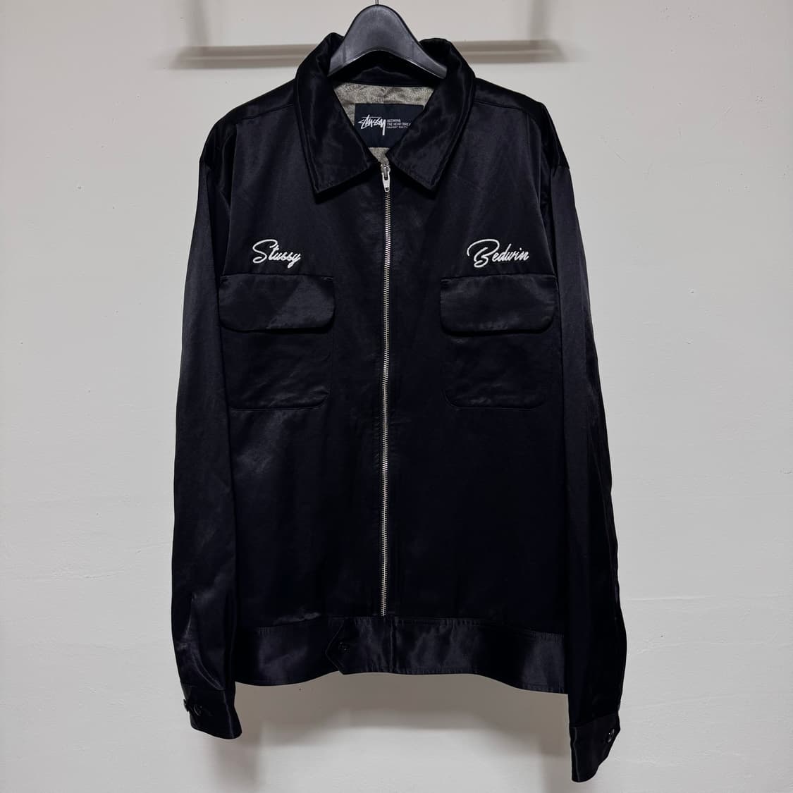 스투시 x 베드윈 사틴 개러지 자켓 L 상품이미지1