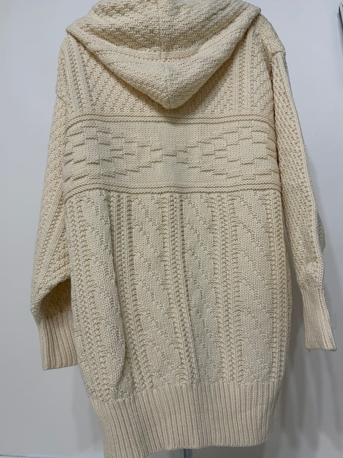 아이보리 니트 후드 가디건 상품이미지3