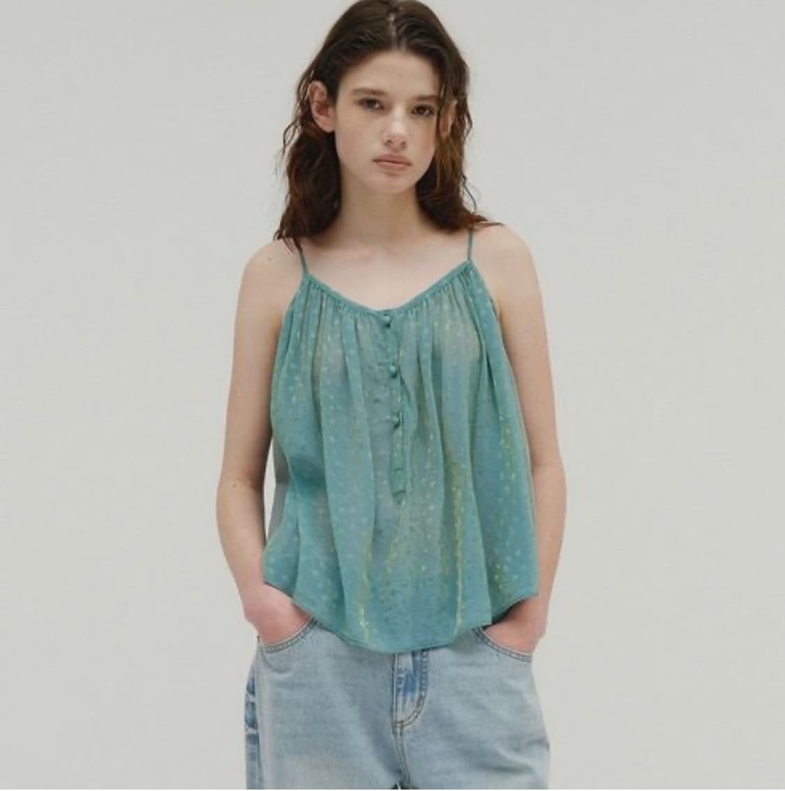 Two tone jacquard sleeveless top 상품이미지1