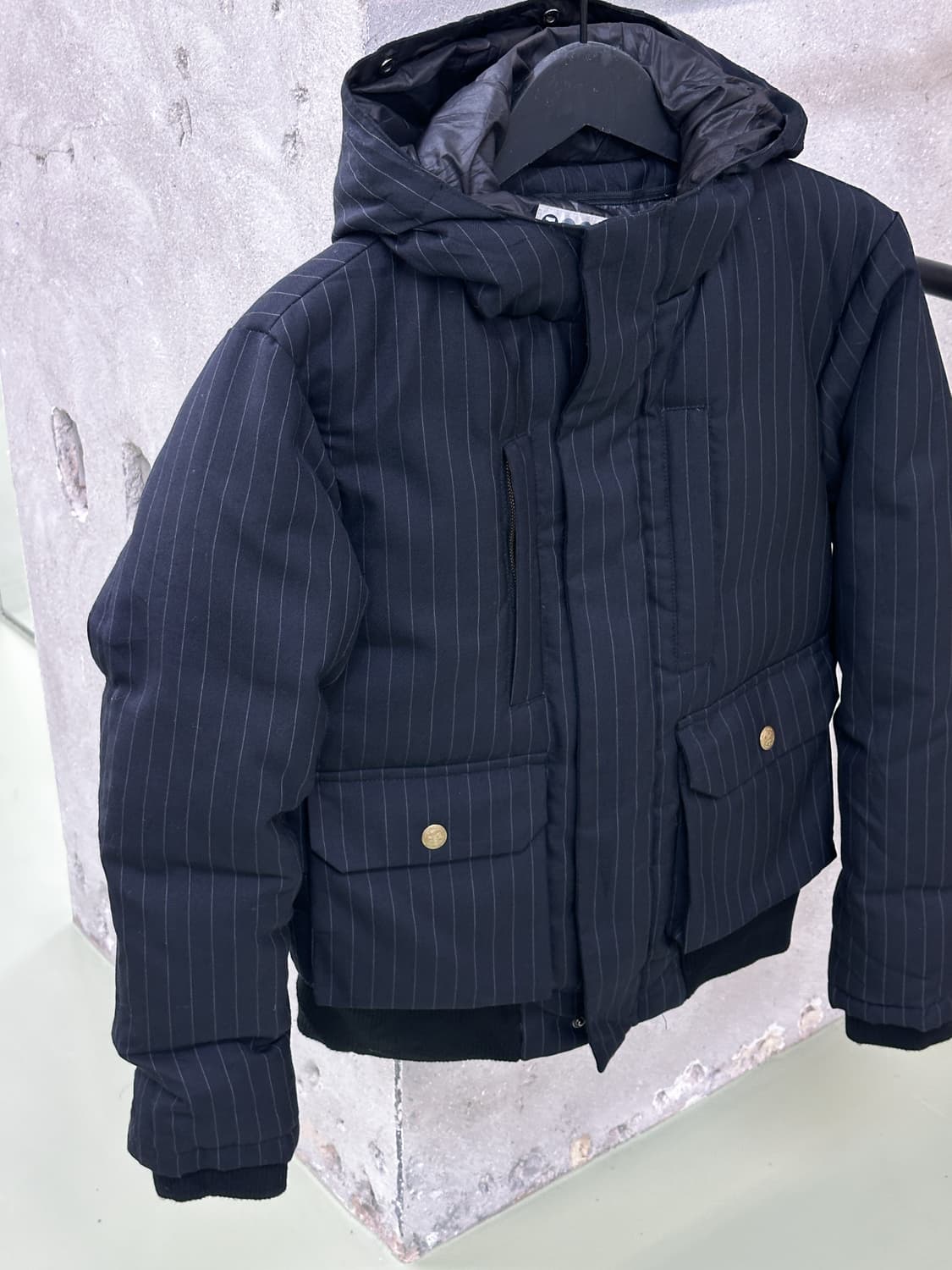 dark navy stripes padded hd jumper 상품이미지1