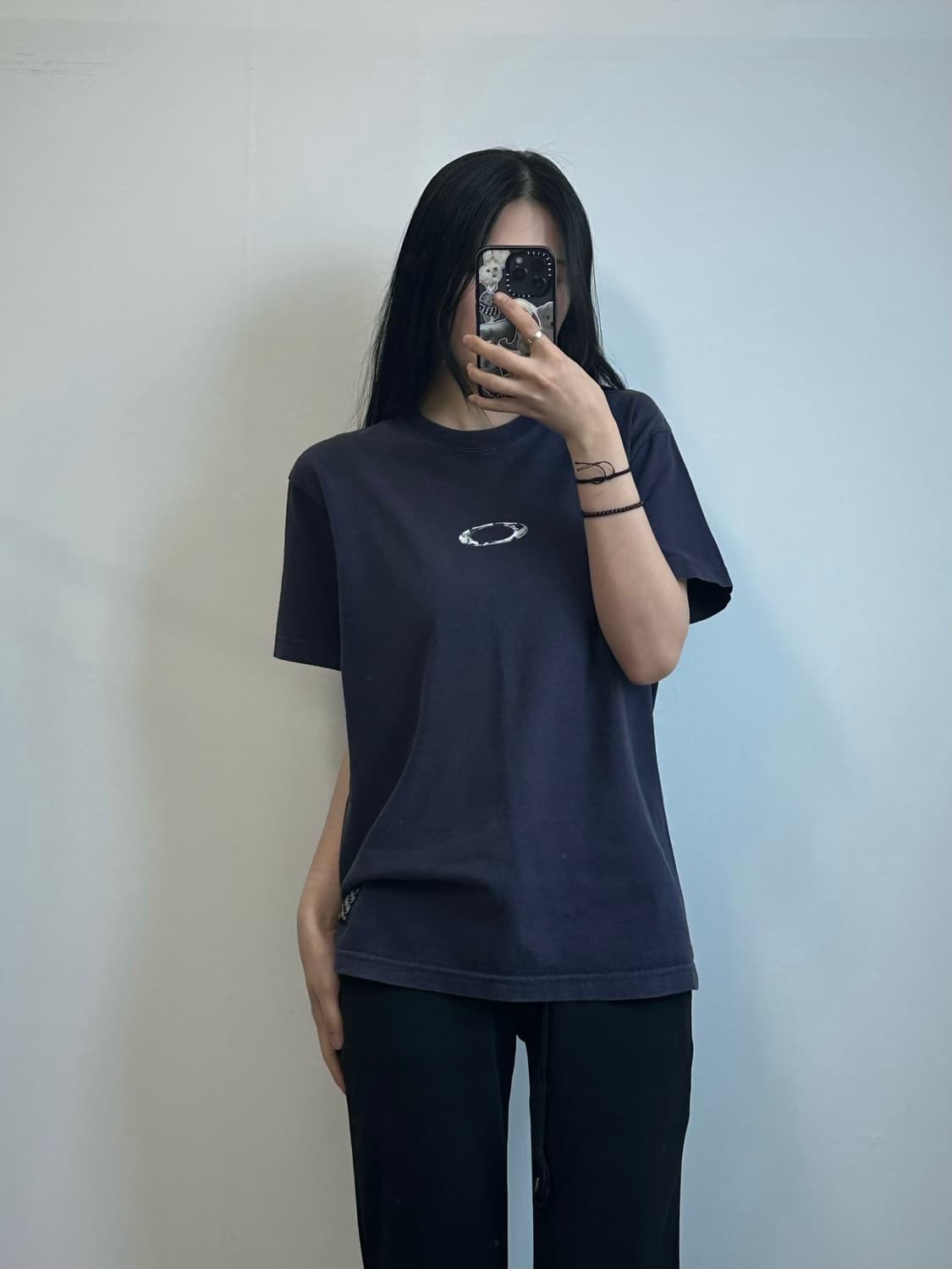 오클리 카모 빅로고 네이비 반팔 티셔츠  상품이미지1