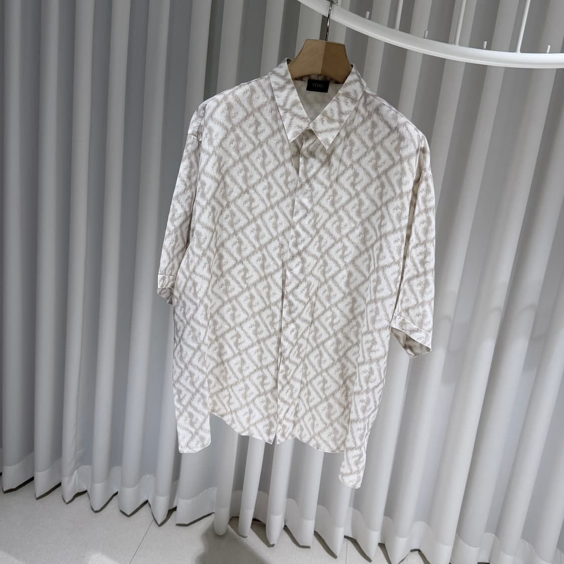 (A+/46) / 펜디 FF 모티프 린넨 반팔 셔츠 상품이미지2