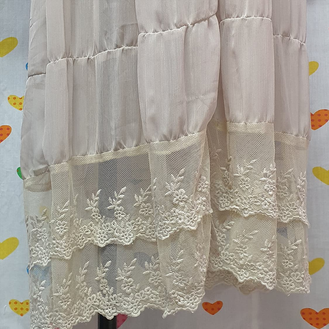 핀턱 티어드 레이어드 시스루망사 레이스 자수 꽃무늬 플라워 이브닝 원피스 상품이미지6