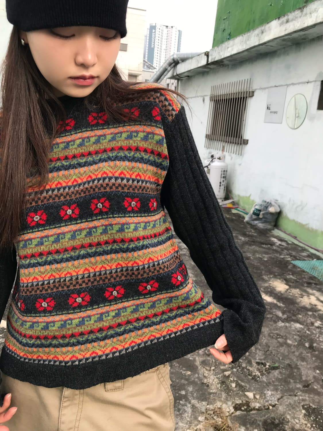 빈티지 패턴 니트  상품이미지3