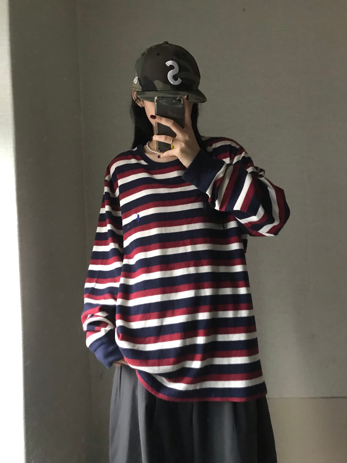 폴로 스트라이프 와플 롱슬리브 상품이미지2