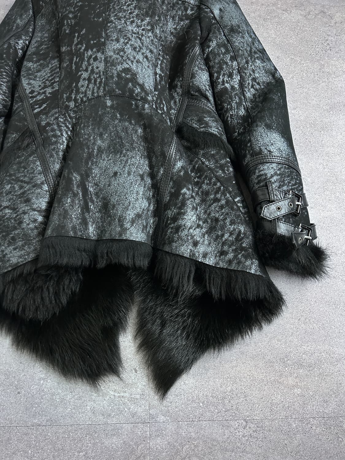 데무 퍼 시어링 레오파드 무스탕 자켓 상품이미지7