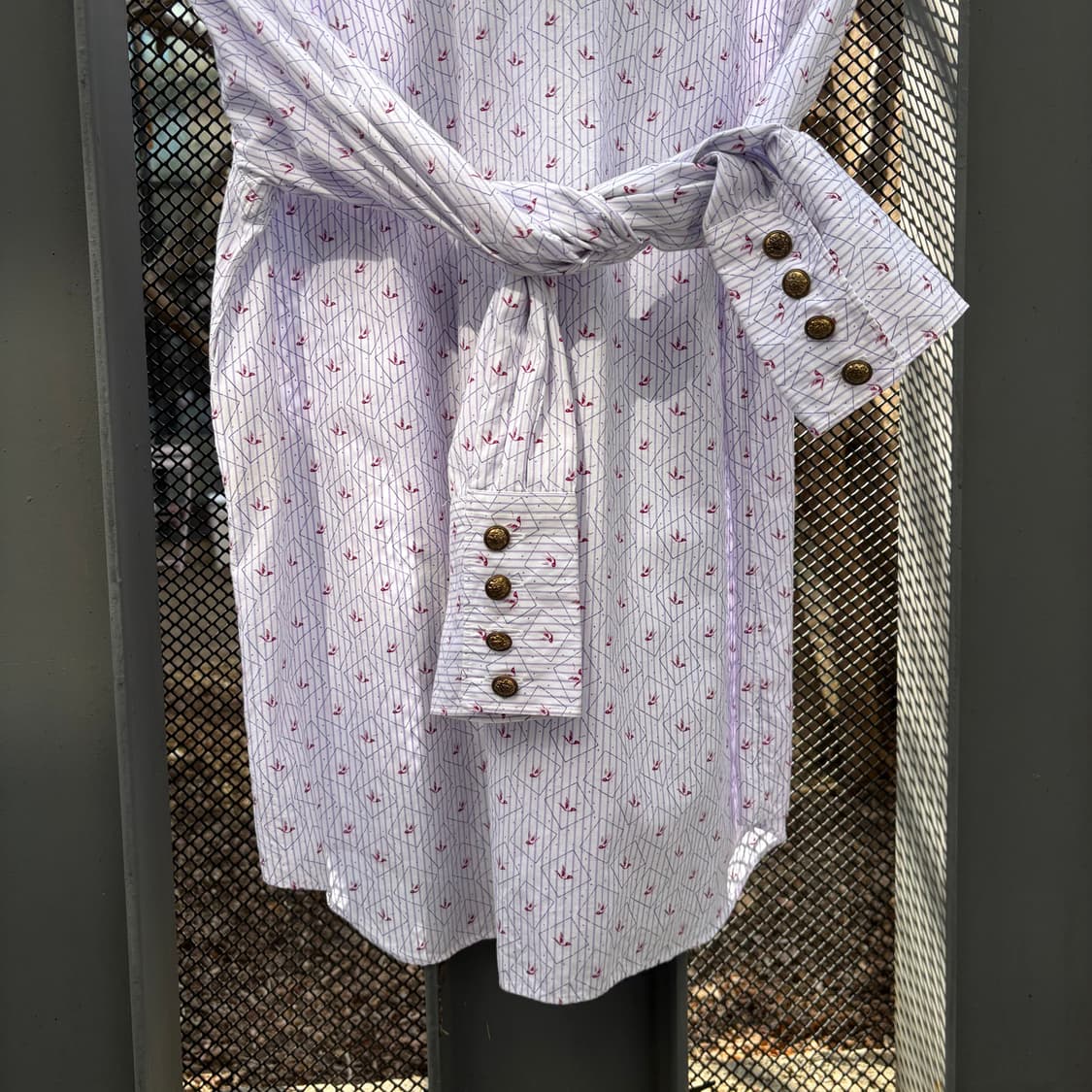 꼼데가르송 트리콧 새 패턴 앤틱 골드 버튼 셔츠 상품이미지5