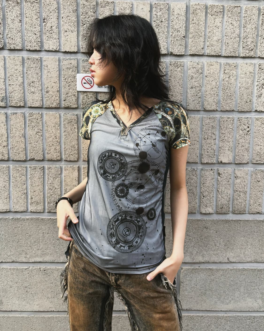 오즈온 고딕 디테일 매쉬탑 상품이미지3