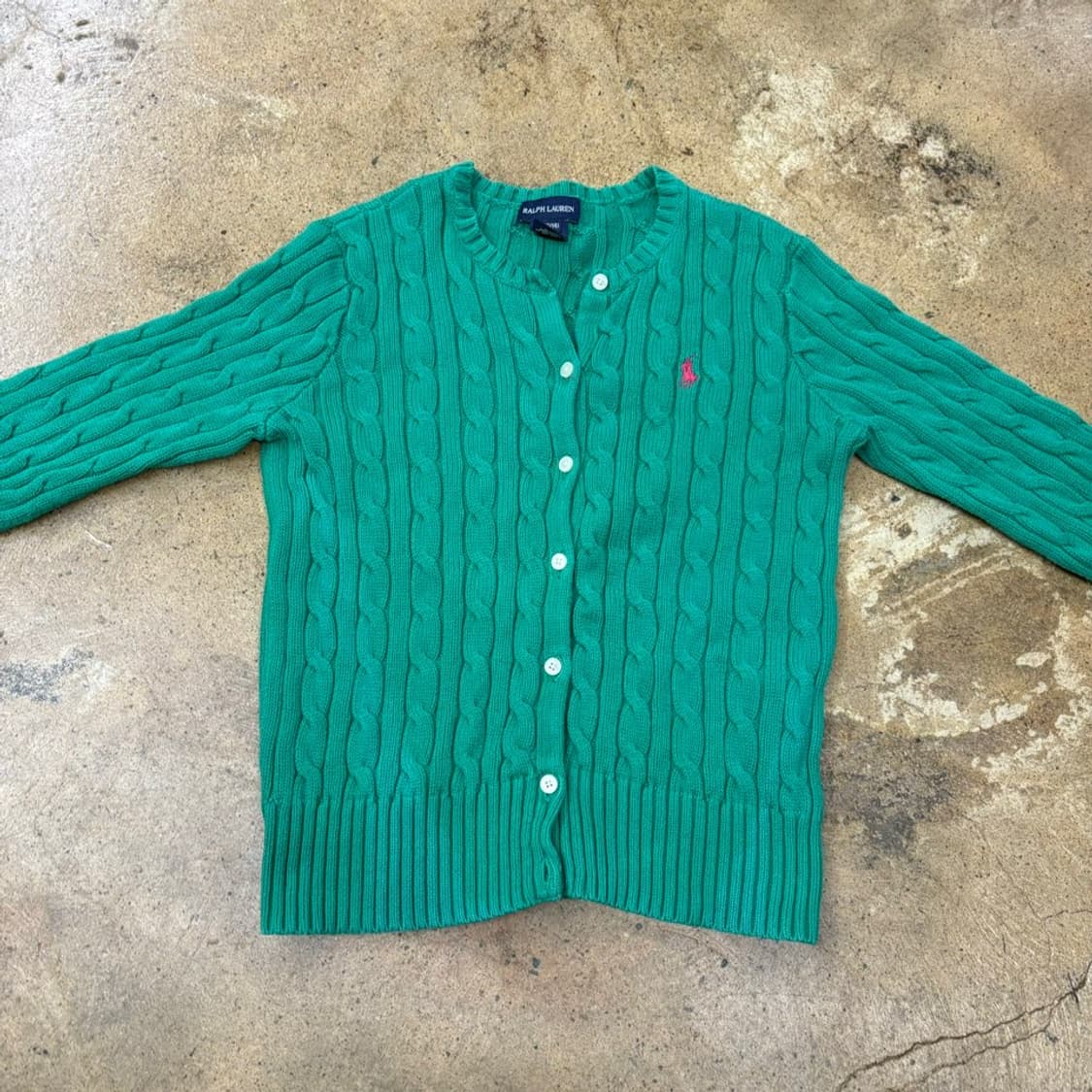 폴로 랄프로렌 그린 니트 꽈배기 가디건  상품이미지3