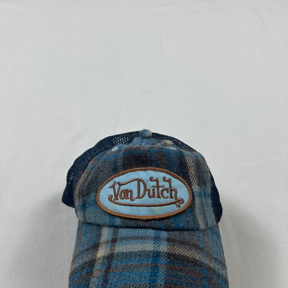 본더치 von dutch 로고 플란넬 체크 메쉬 스냅 캡 모자 상품이미지3