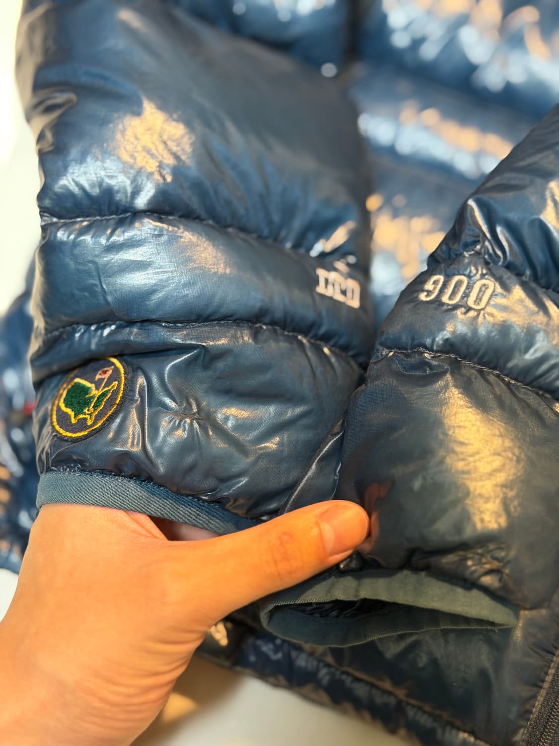 노스페이스 900필 한정판 유광 구스다운 경량패딩 블루 상품이미지6