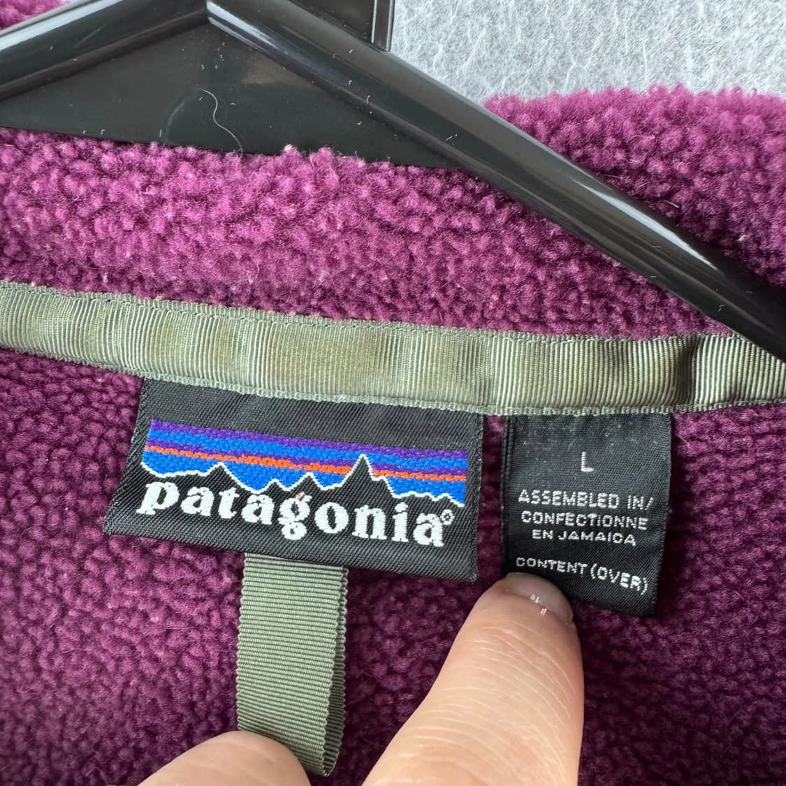 90s 자메이카 파타고니아 신칠라 스냅-T 마젠타 퍼플 상품이미지3