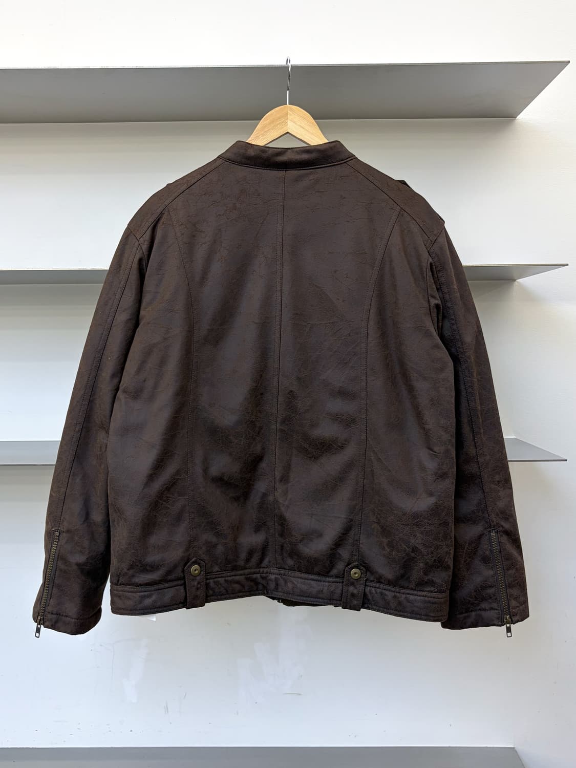 간사이 야마모토 크래클 바이커 자켓 상품이미지3