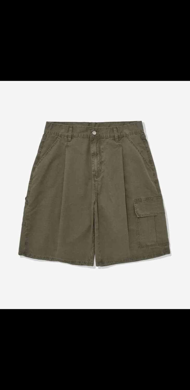 언아웃핏 원턱 워시드 와이드 코튼 쇼츠 상품이미지1