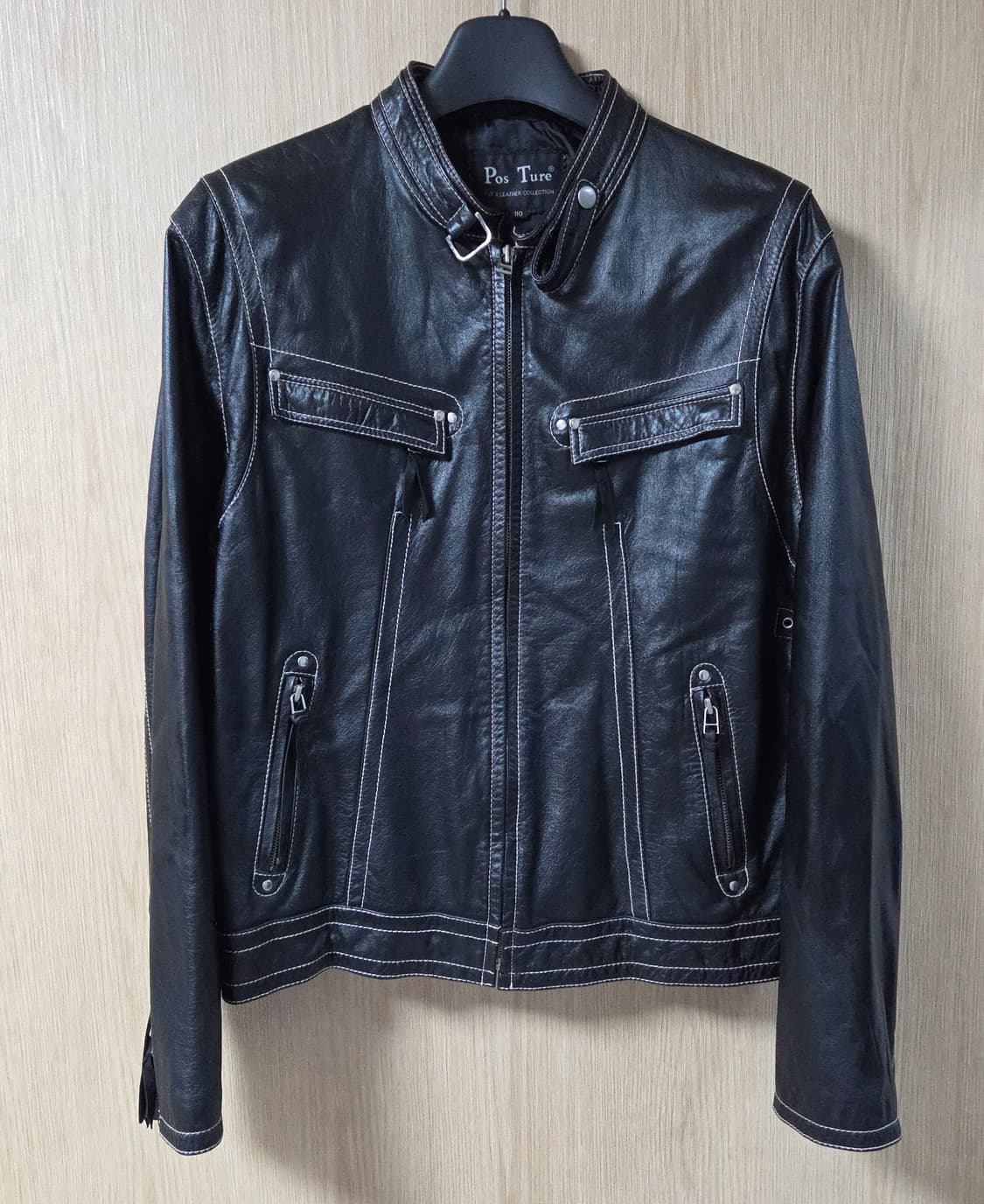 (착샷) pos ture 가죽 자켓 바이커 상품이미지1