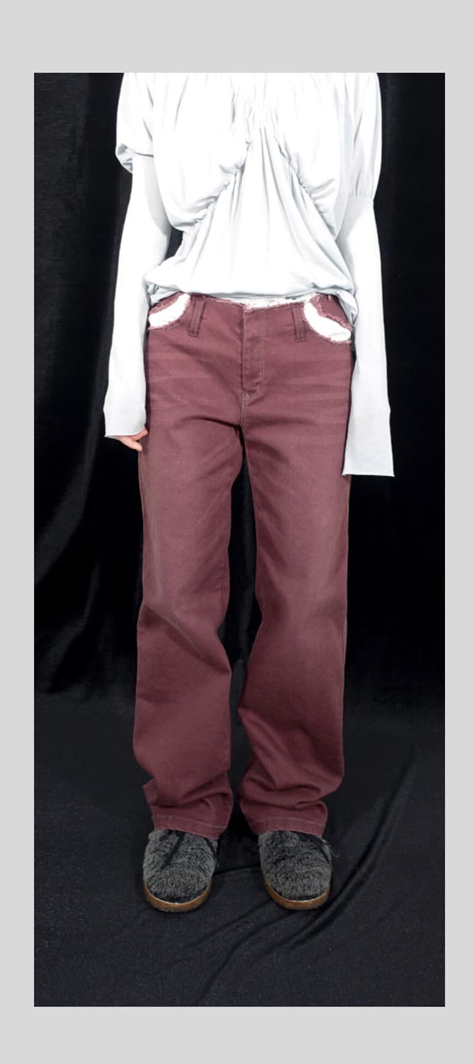 샵페어리 washed cut-off pants (wine) 상품이미지1