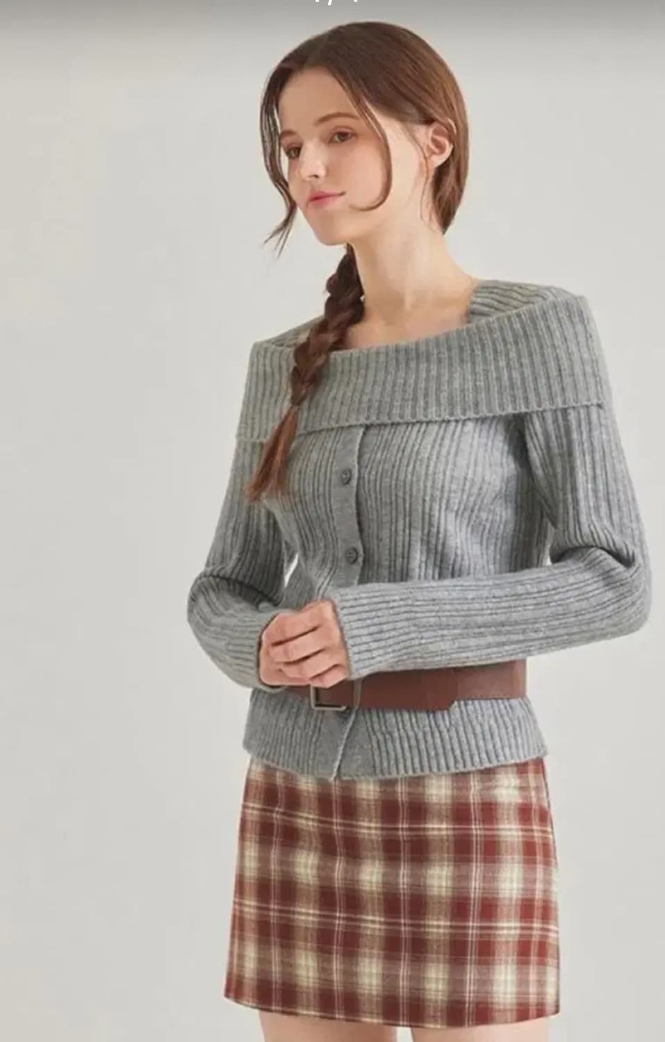 블루레이스 반오프숄더 핑크 니트  상품이미지4