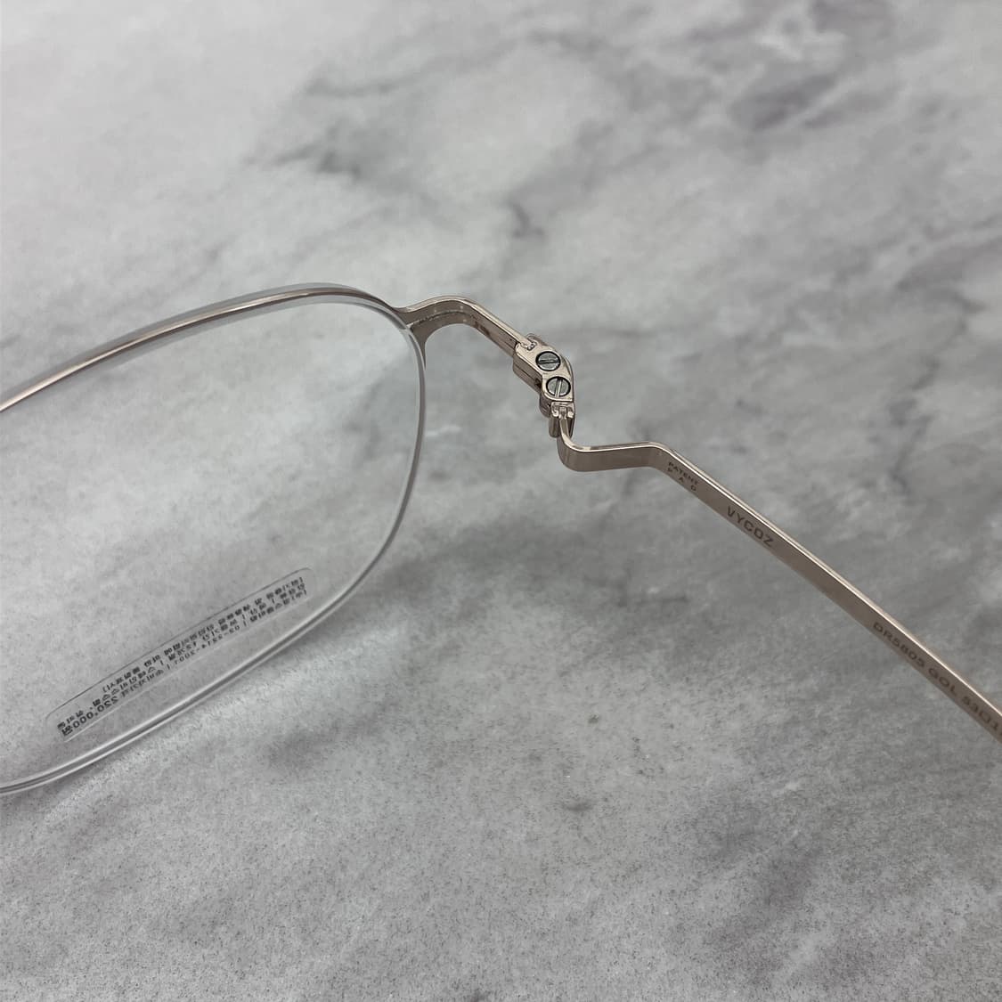 B96 바이코즈 VYCOZ 스노우 골드 스퀘어 역산각 메탈테 안경 상품이미지3