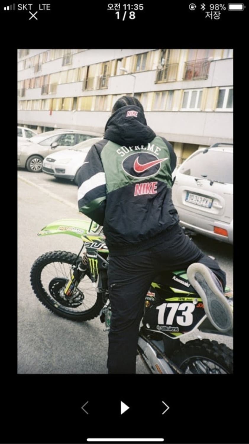 [L]NIKE x SUPREME19SS 후드 스포트자켓 그린 상품이미지3
