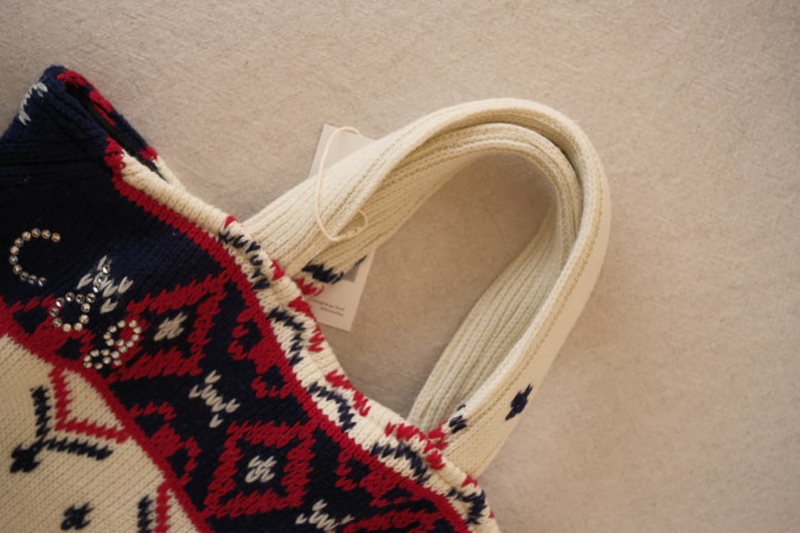 Nordic knit tote bag with cdg hotfix 상품이미지8