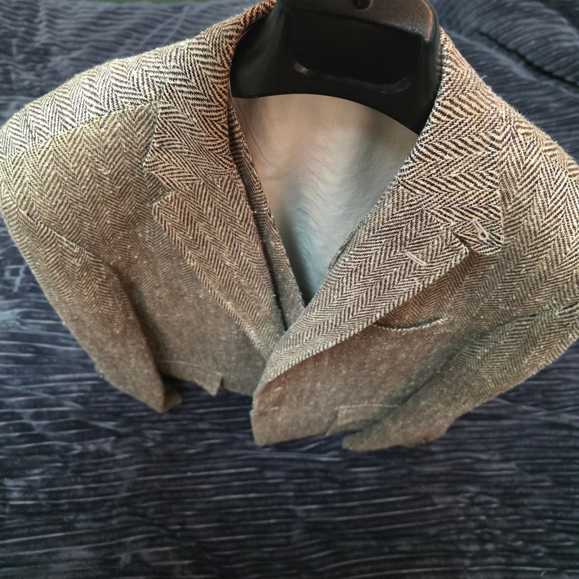 폴로 린넨실크 RL67 헤링본투피스 브라운 자켓 44R 상품이미지10