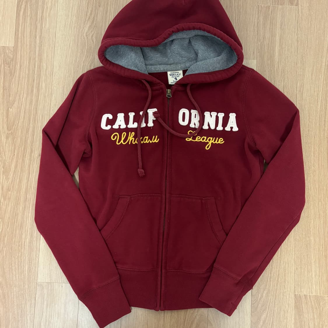 급처) 후아유 빈티지 버건디 딥레드 캘리포니아 후드집업 후집 상품이미지1