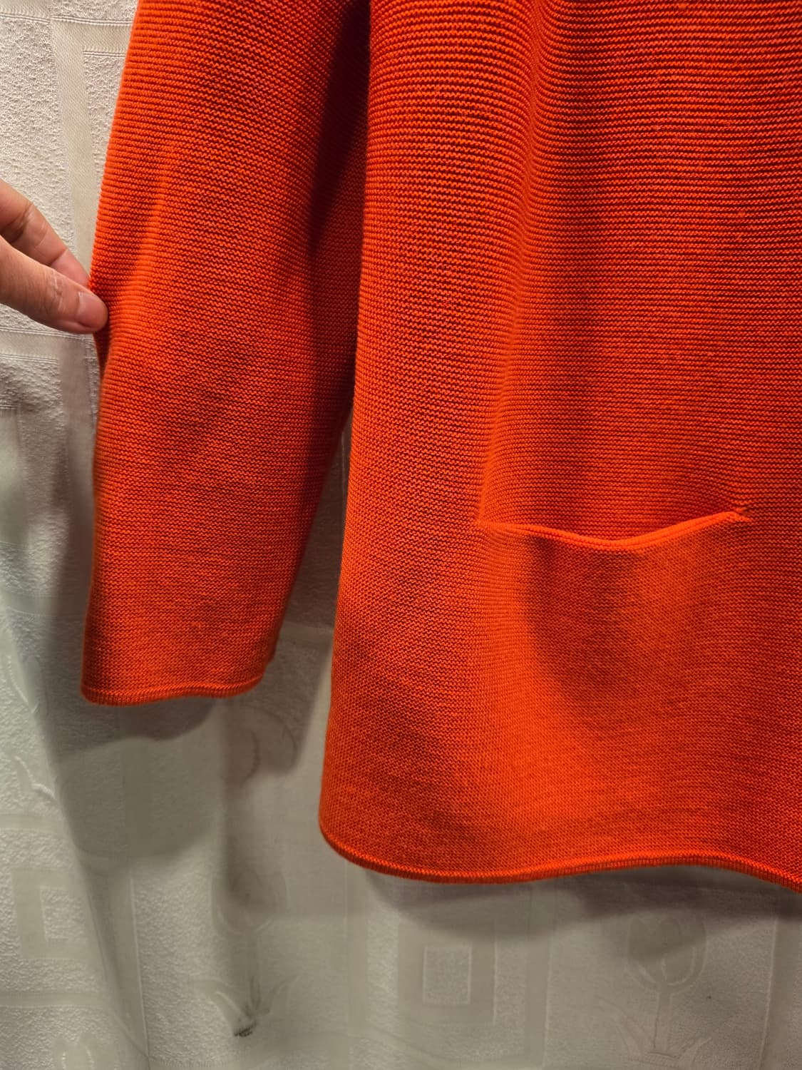 코스 COS 딥 라운드넥 주황색 메리노 울 와플 니트 M(66) 상품이미지3