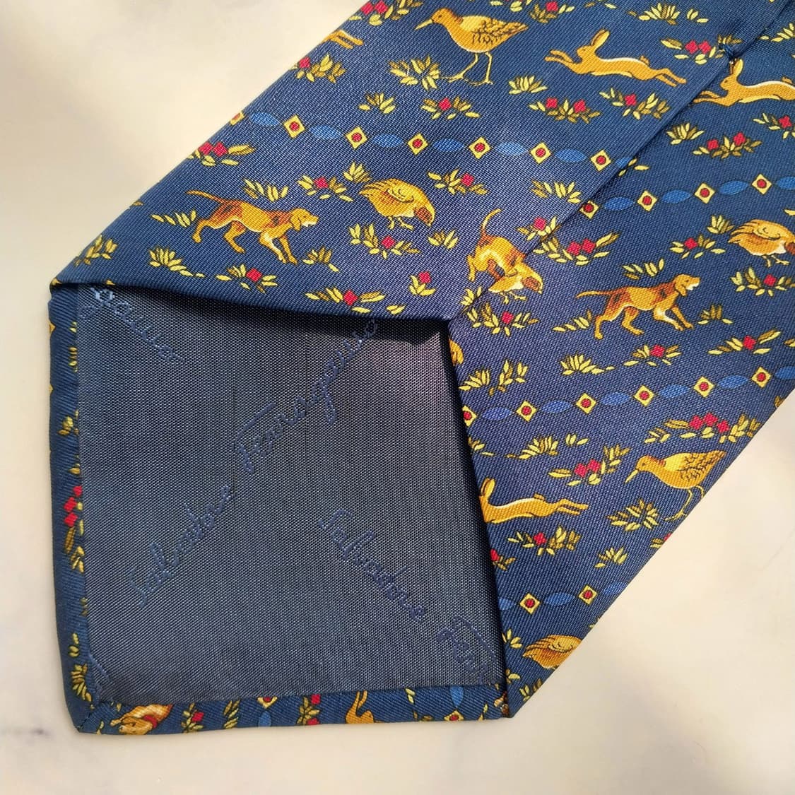 살바토레 페라가모 애니멀 모티브 넥타이 9.5cm S~A+등급 K2426 상품이미지7