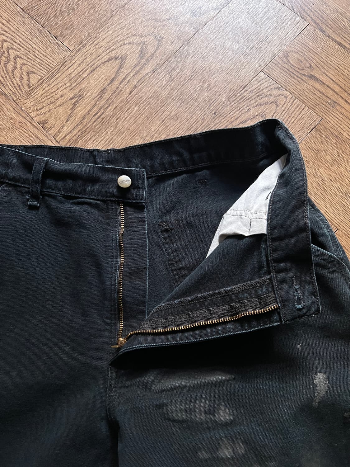 [34]칼하트 USA 더티워싱 블랙 싱글니 카펜터 워크팬츠 상품이미지5