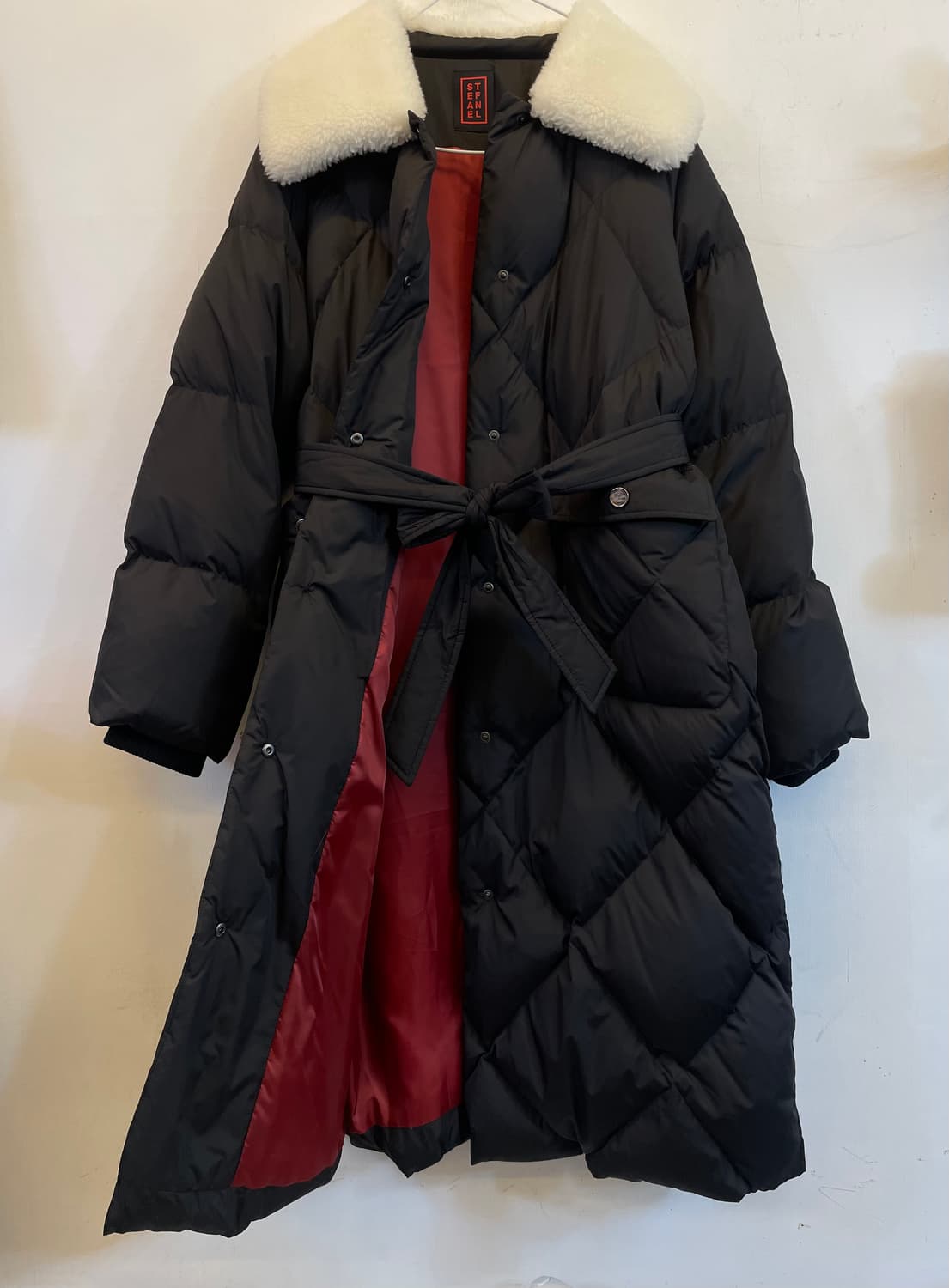 스테파넬 양모울카라 구스다운롱패딩:) 롱다운코트 벨트패딩점퍼 여성롱패딩 상품이미지2