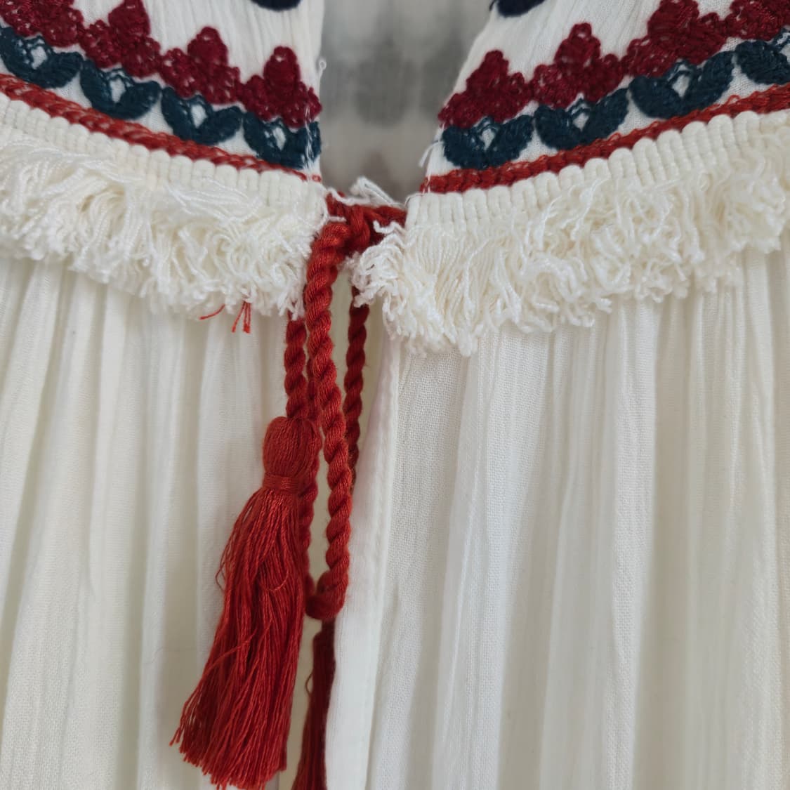 L) 자라 에스닉 자수 오픈 블라우스 상품이미지4