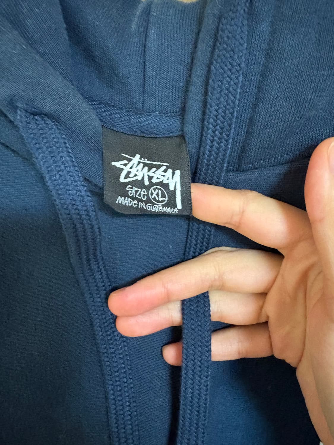 스투시 기본 후드 네이비 XL 상품이미지4