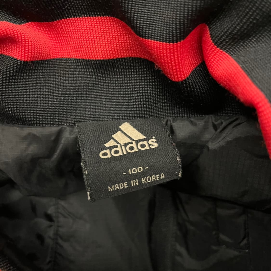 아디다스 검빨 ac밀란 블랙 레드 숏패딩 100 상품이미지5