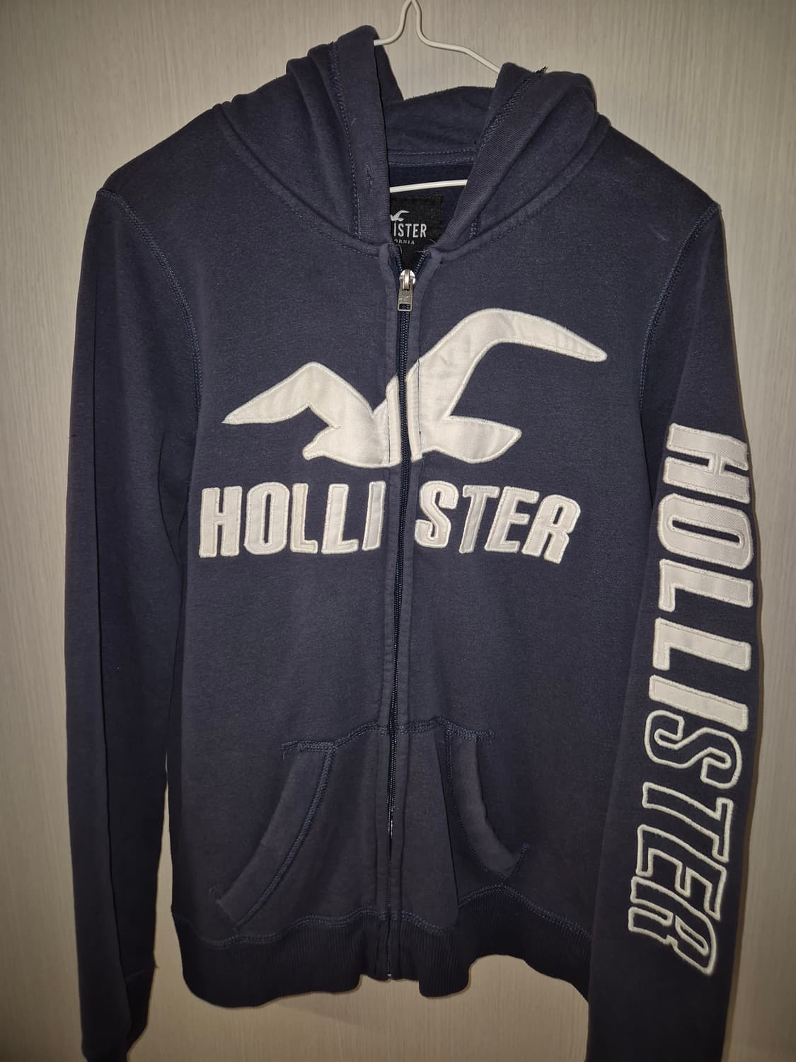 홀리스터 로고 네이비 후드집업 M 상품이미지2