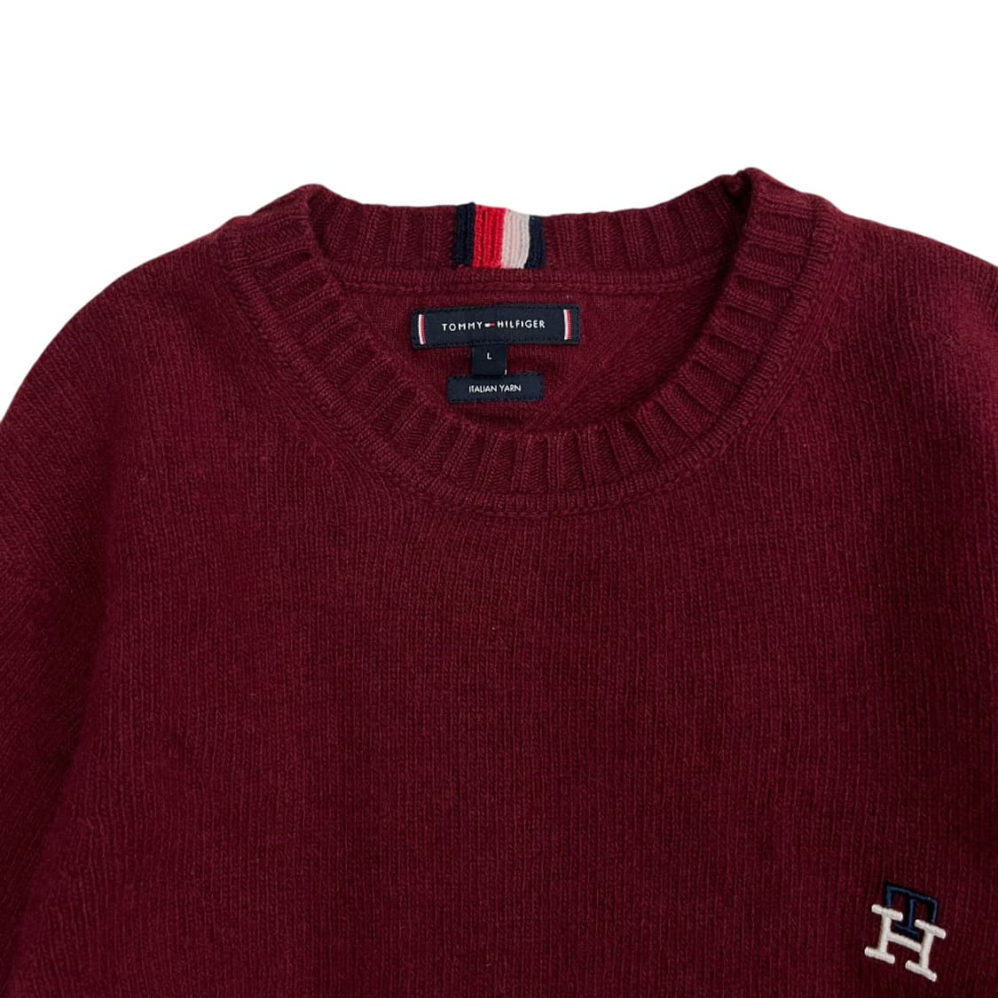 타미힐피거 로고 와인 니트 L 상품이미지4