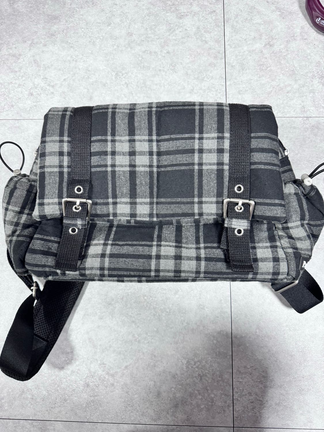 파히섬 네모체크 백 상품이미지2