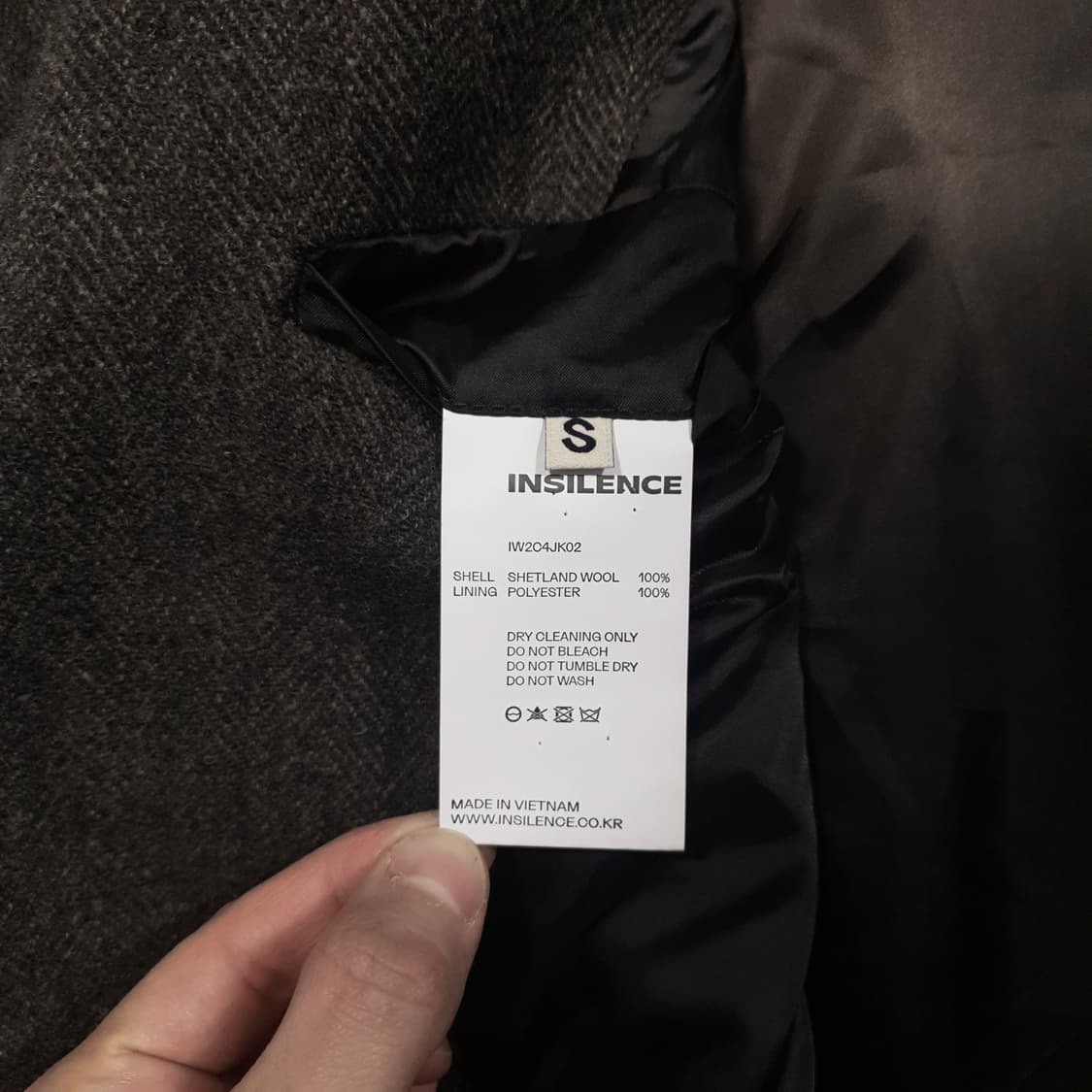 여성 S) 인사일런스 우먼 셔틀랜드 울 자켓 다크 브라운 퓨어 뉴 울마크 상품이미지8