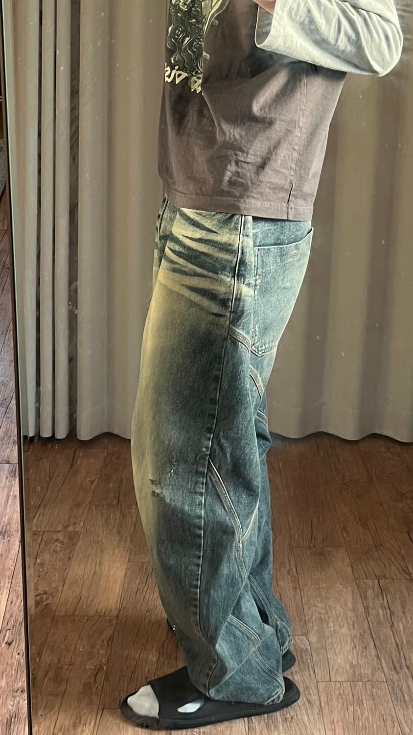 노운 bias tapered denim pants (blue) 1사이즈 상품이미지3