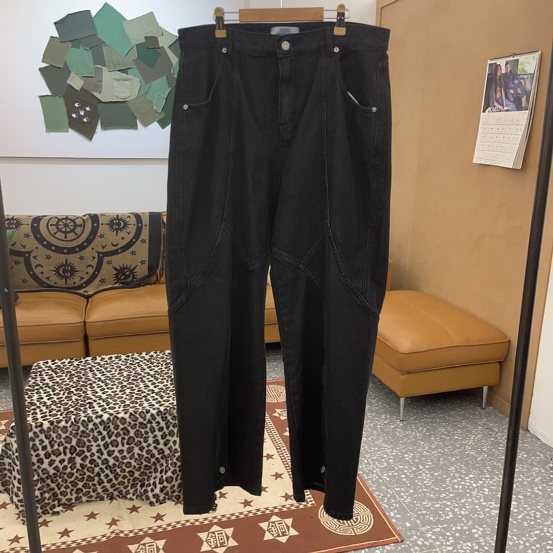 언유즈드랩 스트릿펑크 절개라인 버튼업 데님팬츠 L C09028 상품이미지3