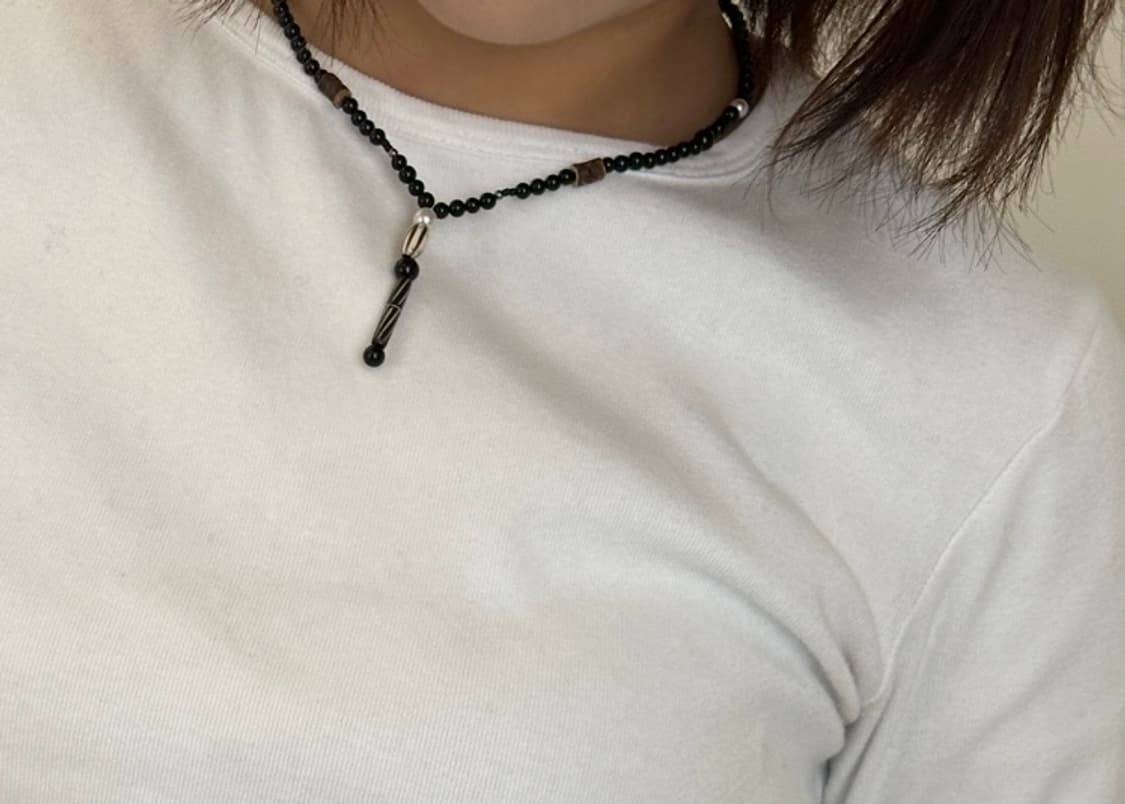 < black olive drop necklace > 상품이미지6