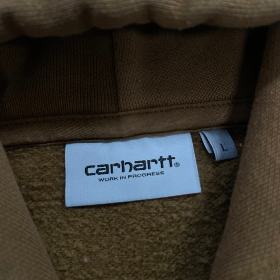 칼하트 Crahartt wip 스펠 로고 후드티 브라운 상품이미지3