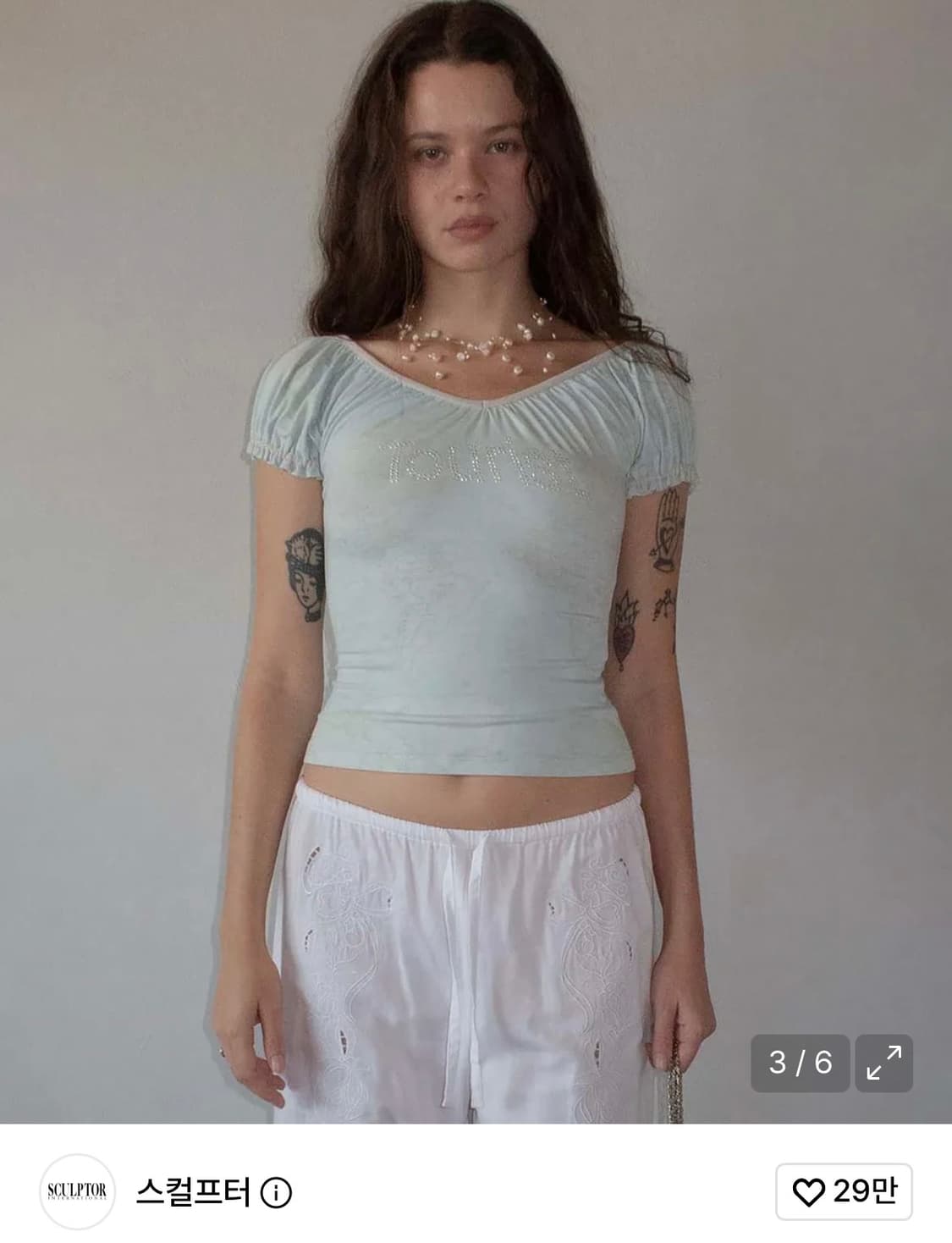 스컬프터 -Tourist Scoop Back Tee Baby Blue티 상품이미지1