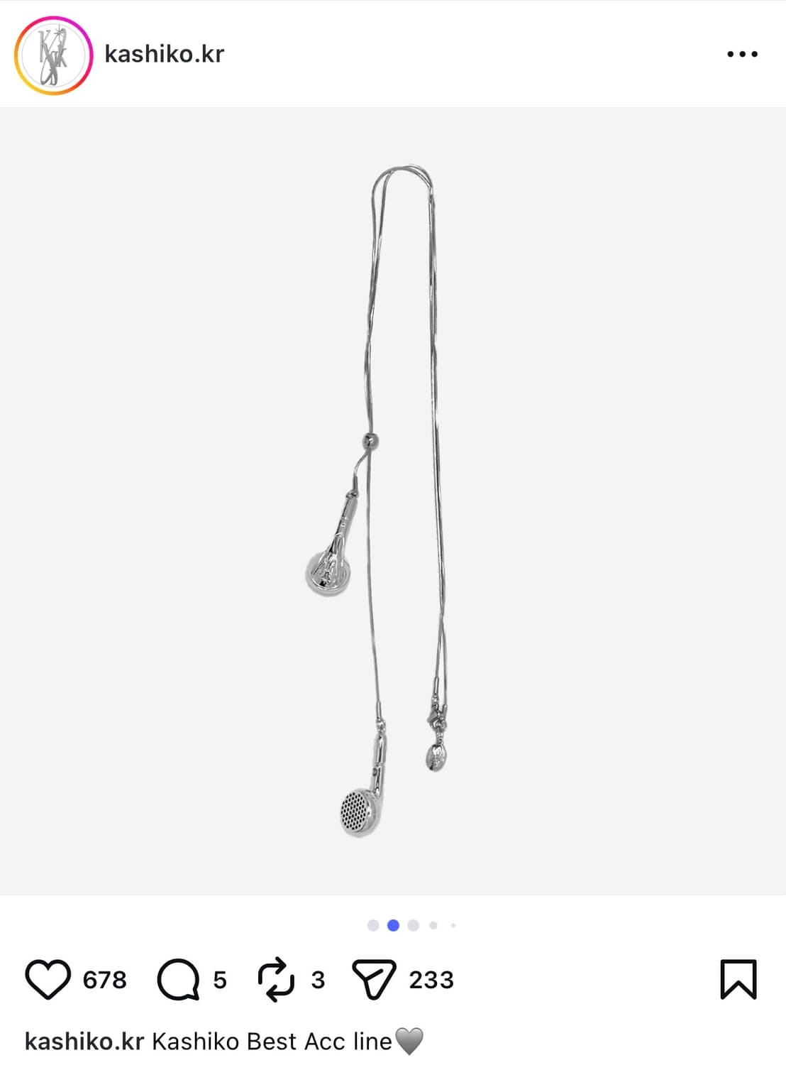 카시코 슬라이드 이어폰 목걸이 상품이미지2