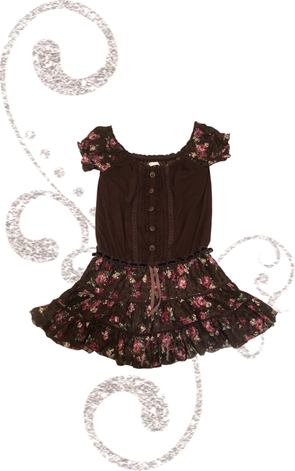 {LIZ LISA}Brown Flower Dreeessss 상품이미지1