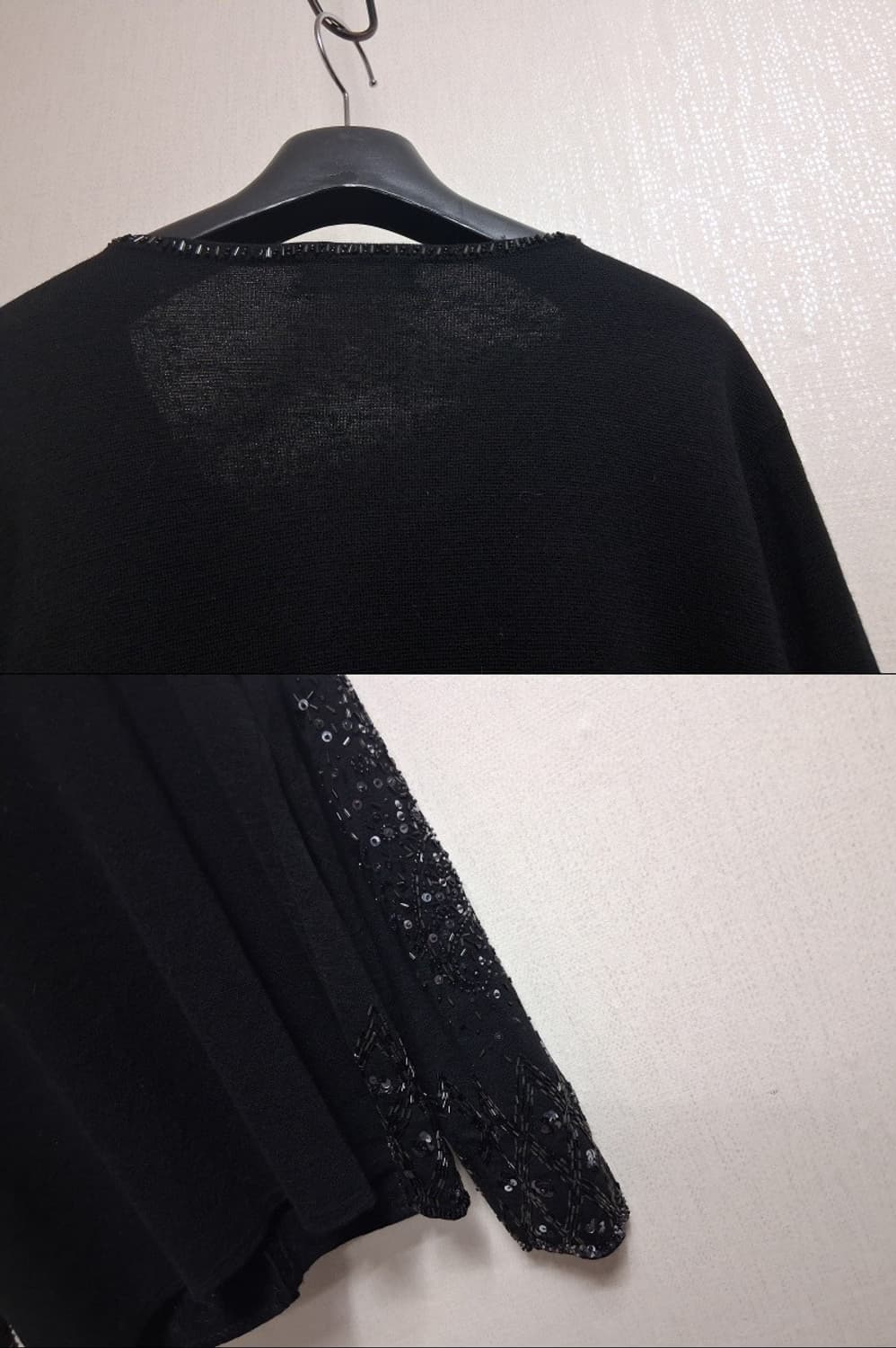 일본수입구제 GUEST JOCONDE   100% 순모 검정 비즈 니트가 상품이미지7