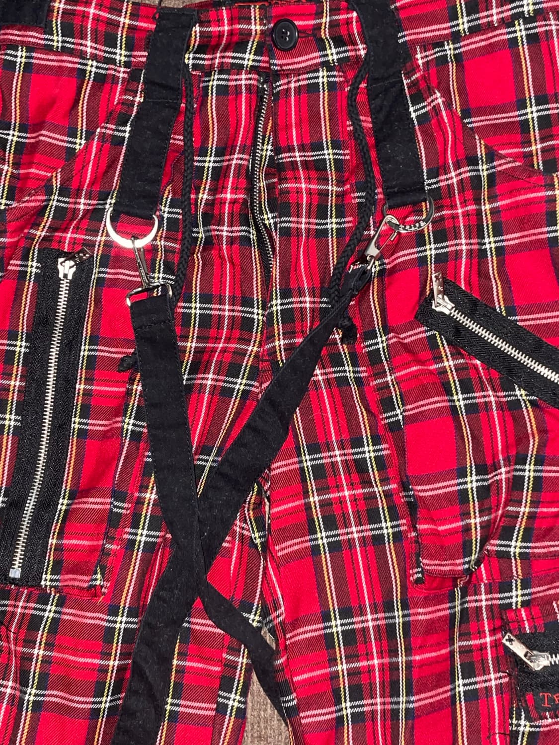 tripp nyc punk red check pants 펑크 체크팬츠 상품이미지4