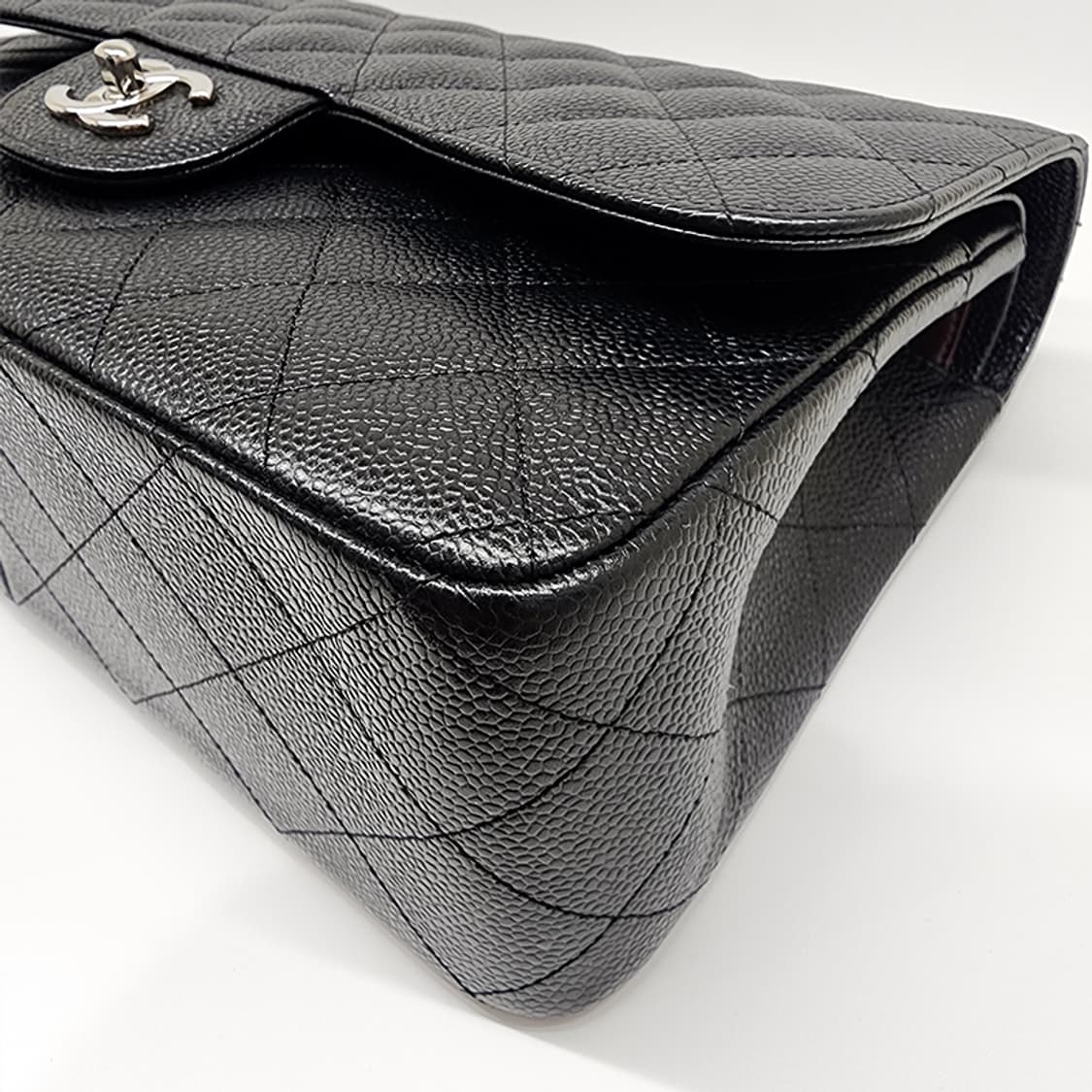 샤넬 캐비어 은장 클래식 라지 숄더백 #18 상품이미지4