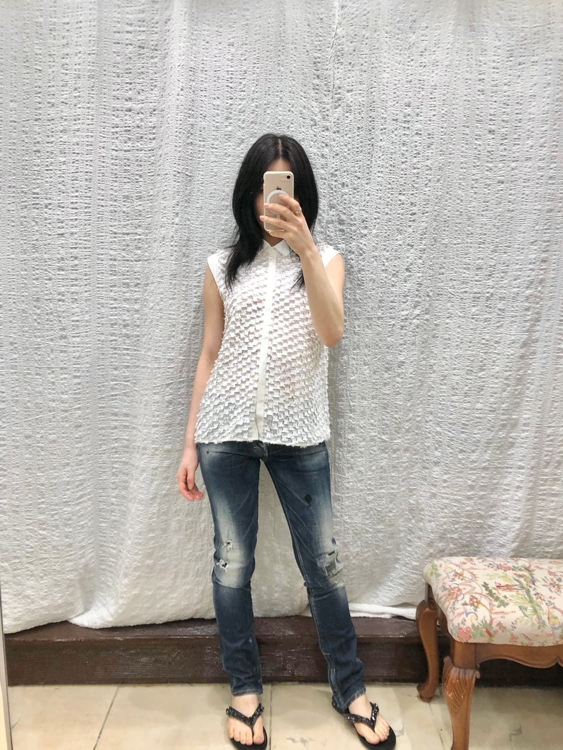 Snow Petal Sleeveless Shirt 상품이미지3