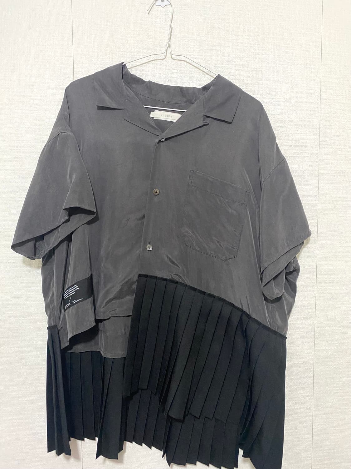 래코드 오픈 카라 플리츠 셔츠 22SS  상품이미지5