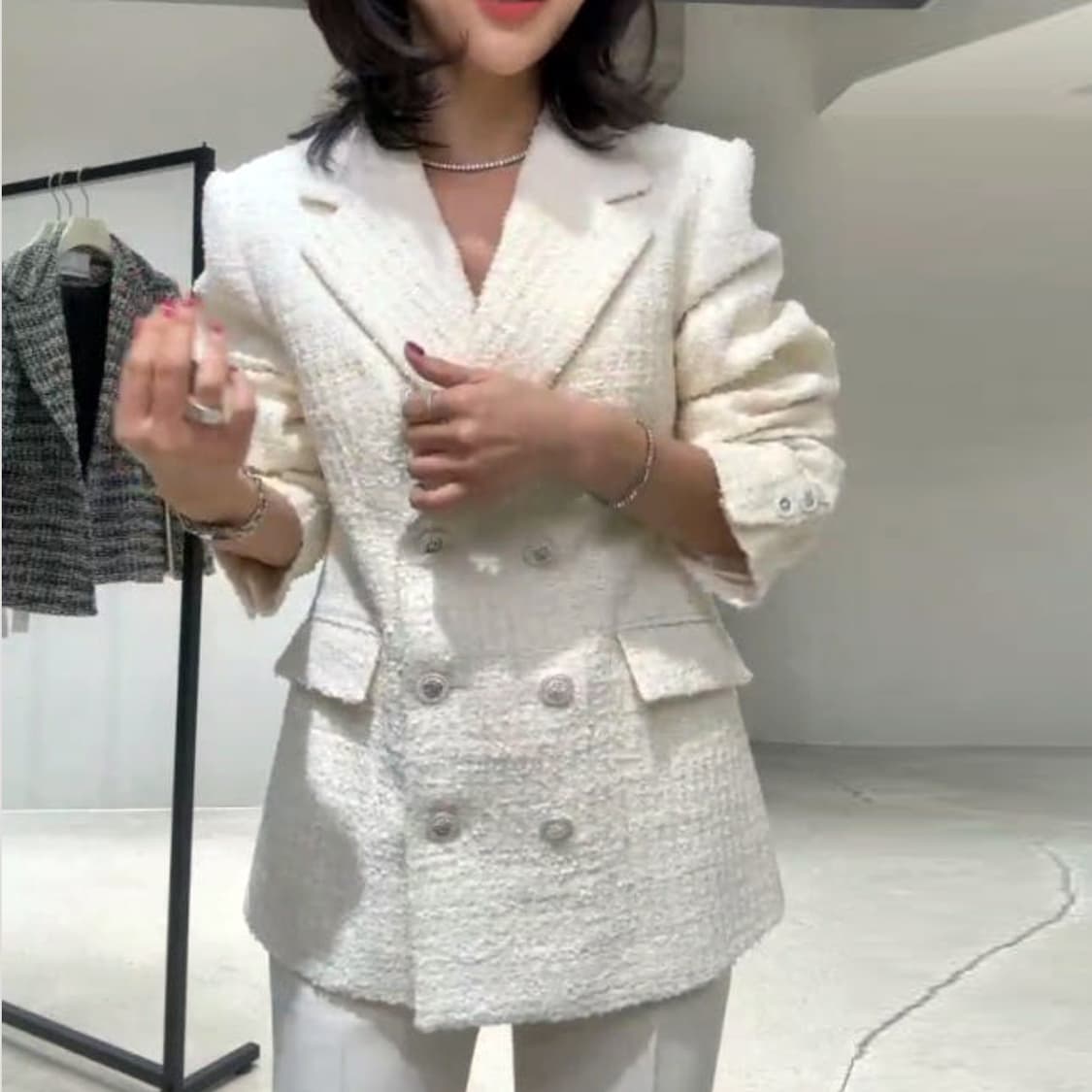 메인스테이(MAINSTAY) 로렌 트위드자켓 55-66 새상품 상품이미지1